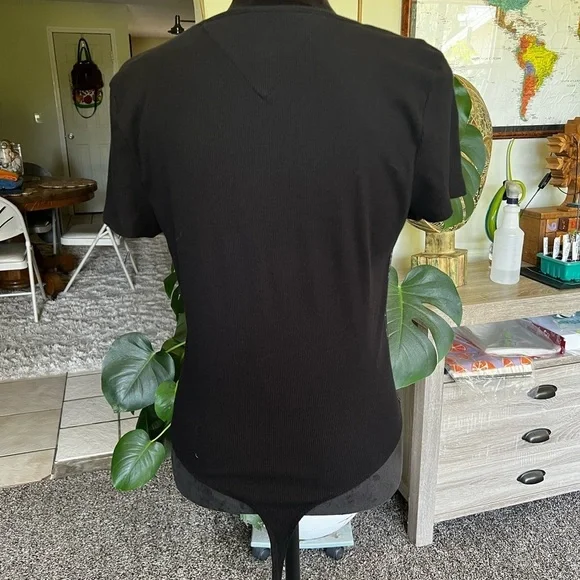 Tommy Hilfiger Black Short Sleeve Fitted Bodysuit - Picture 3 of 8